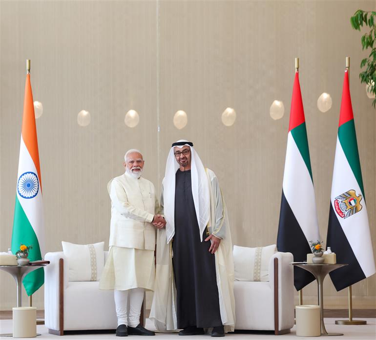 प्रधानमंत्री श्री नरेन्द्र मोदी ने 15 मई, 2026 को अबू धाबी, संयुक्त अरब अमीरात में भारत और संयुक्त अरब अमीरात के बीच प्रतिनिधिमंडल स्तर की वार्ता में शिरकत की।