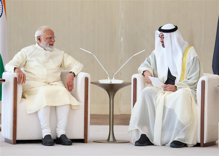 प्रधानमंत्री श्री नरेन्द्र मोदी ने 15 मई, 2026 को अबू धाबी, संयुक्त अरब अमीरात में भारत और संयुक्त अरब अमीरात के बीच प्रतिनिधिमंडल स्तर की वार्ता में शिरकत की।
