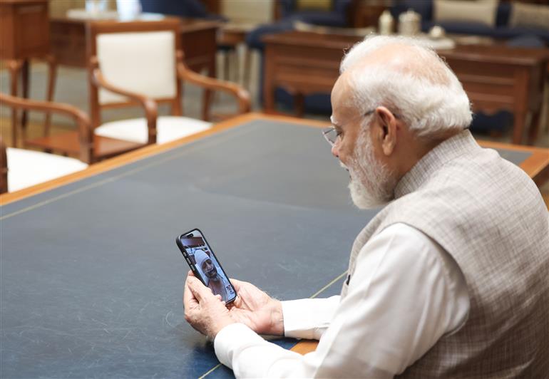 PM spoke with the Captain Smit Machchhar over a video call on October 02, 2026.