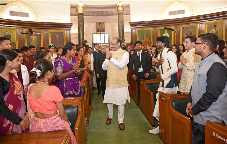 The Speaker of Lok Sabha, Shri Om Birla attends the ‘Know Your Leader’ program at Parliament House, in New Delhi on October 02, 2026.
