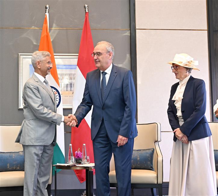 The Union Minister for External Affairs, Dr. S. Jaishankar meeting with the President of the Swiss Confederation, Mr. Guy Parmelin, in New Delhi on October 05, 2026.