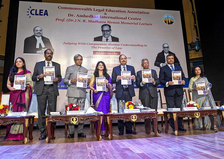 The Chief Justice of India, Hon’ble Justice Surya Kant, inaugurates the 2nd Prof. (Dr.) N. R. Madhava Menon Memorial Lecture on the theme “Judging With Compassion: Human Understanding in the Practice of Law”, in New Delhi on October 5, 2026. Hon’ble Justice Vikram Nath, Judge, Supreme Court of India and Executive Chairman, NALSA, delivers the memorial lecture.