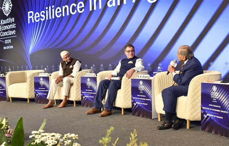 The Union Minister of Culture and Tourism, Shri Gajendra Singh Shekhawat, delivers the keynote address on “Culture as Capital: From Heritage to Horizons” during the 5th Kautilya Economic Conclave 2026, in New Delhi on October 05, 2026.