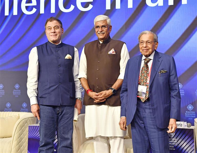 The Union Minister of Culture and Tourism, Shri Gajendra Singh Shekhawat, delivers the keynote address on “Culture as Capital: From Heritage to Horizons” during the 5th Kautilya Economic Conclave 2026, in New Delhi on October 05, 2026.
