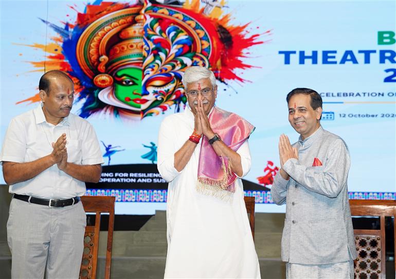 The Union Minister of Culture and Tourism, Shri Gajendra Singh Shekhawat attends the inauguration ceremony of the BRICS Theatre Festival - 2026 as the chief guest held at National School of Drama (NSD), in New Delhi on October 12, 2026.