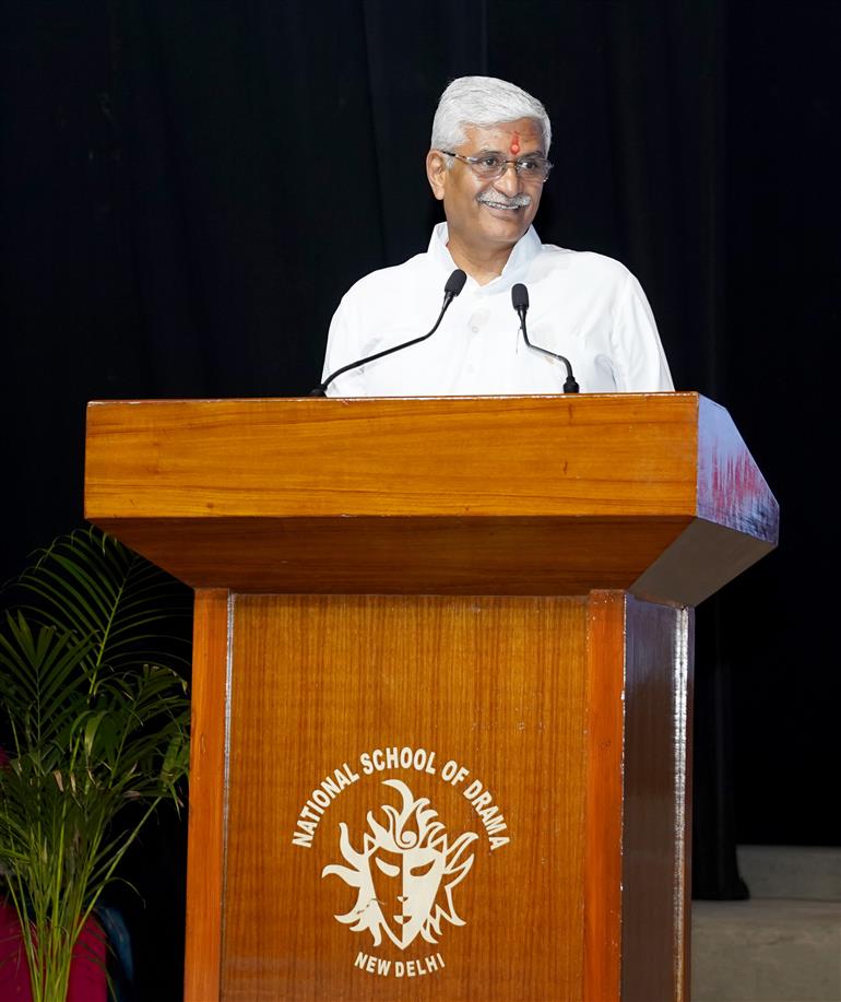 The Union Minister of Culture and Tourism, Shri Gajendra Singh Shekhawat addressing at the inauguration ceremony of the BRICS Theatre Festival - 2026 as the chief guest held at National School of Drama (NSD), in New Delhi on October 12, 2026.