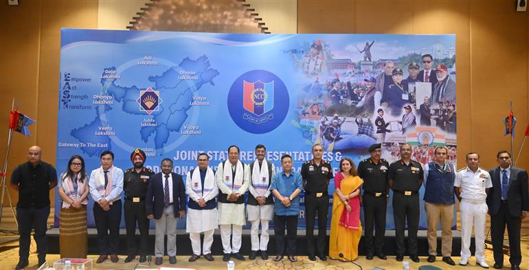 The Minister of State for Defence, Shri Sanjay Seth attends the Special Joint State Representatives and Additional Director General’s Conference of NCC in Guwahati, Assam on October 15, 2026.