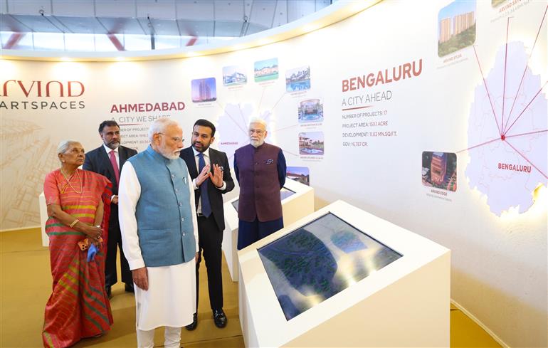 PM inaugurates Garment and Apparel Manufacturing Facility of Arvind Ltd. and undertakes a walkthrough in Varanasi, Uttar Pradesh on October 25, 2026.