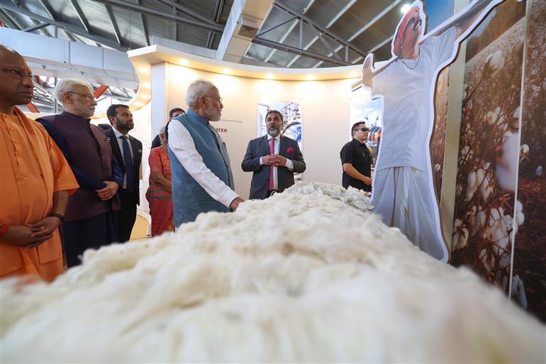PM inaugurates Garment and Apparel Manufacturing Facility of Arvind Ltd. and undertakes a walkthrough in Varanasi, Uttar Pradesh on October 25, 2026.