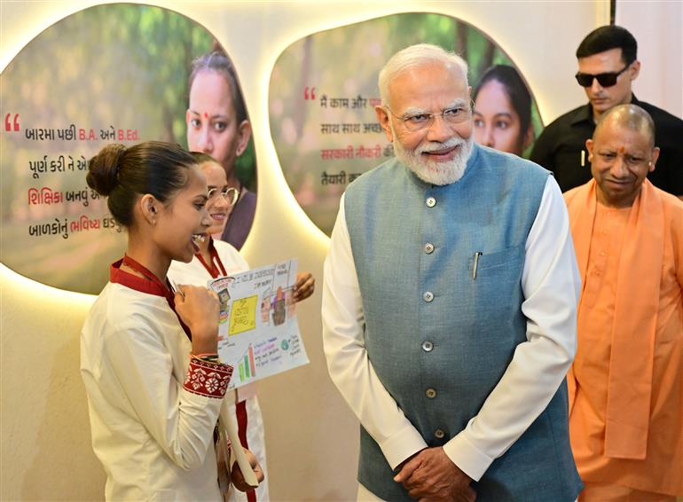 PM inaugurates Garment and Apparel Manufacturing Facility of Arvind Ltd. and undertakes a walkthrough in Varanasi, Uttar Pradesh on October 25, 2026.