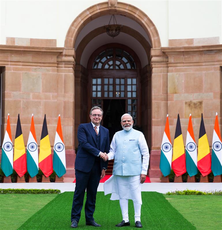 PM meeting with the Prime Minister of Belgium, Mr. Bart De Wever at Hyderabad House, in New Delhi on September 03, 2026.