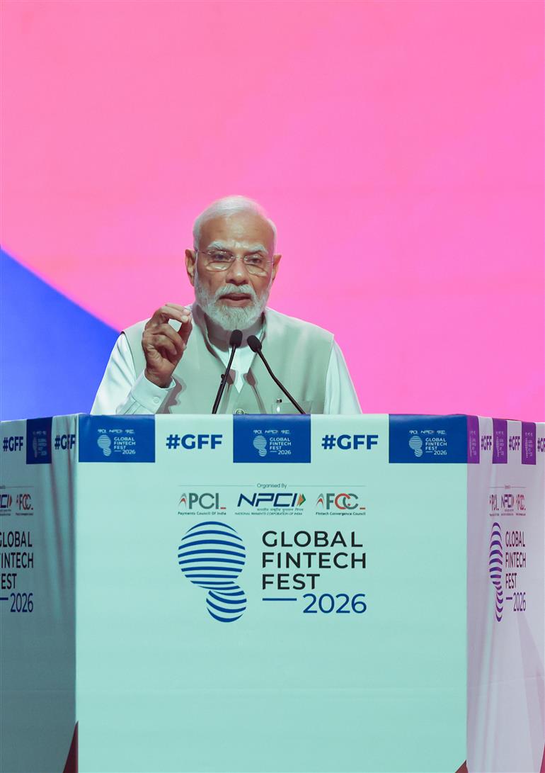 प्रधानमंत्री श्री नरेन्द्र मोदी 8 सितंबर, 2026 को महाराष्ट्र के मुंबई में आयोजित ग्लोबल फिनटेक फेस्ट (जीएफएफ) 2026 को संबोधित करते हुए।