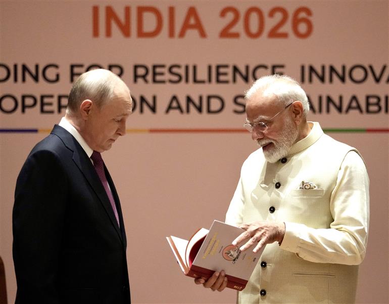 PM meeting with the President of Russia, Mr. Vladimir Putin on the sidelines of the 18th BRICS Summit, in New Delhi on September 11, 2026.