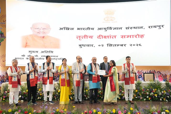 The Vice-President of India, Shri C. P. Radhakrishnan graced the 3rd Convocation of AIIMS, in Raipur on September 02, 2026.
