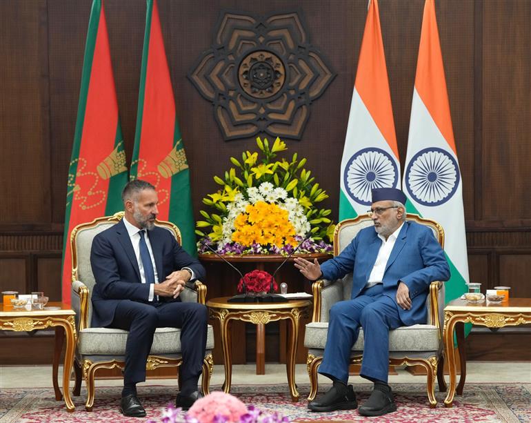 Prince Rahim Aga Khan V met the Vice President of India, Shri C. P. Radhakrishnan at Uprashtrapati Bhavan, in New Delhi on September 10, 2026. 