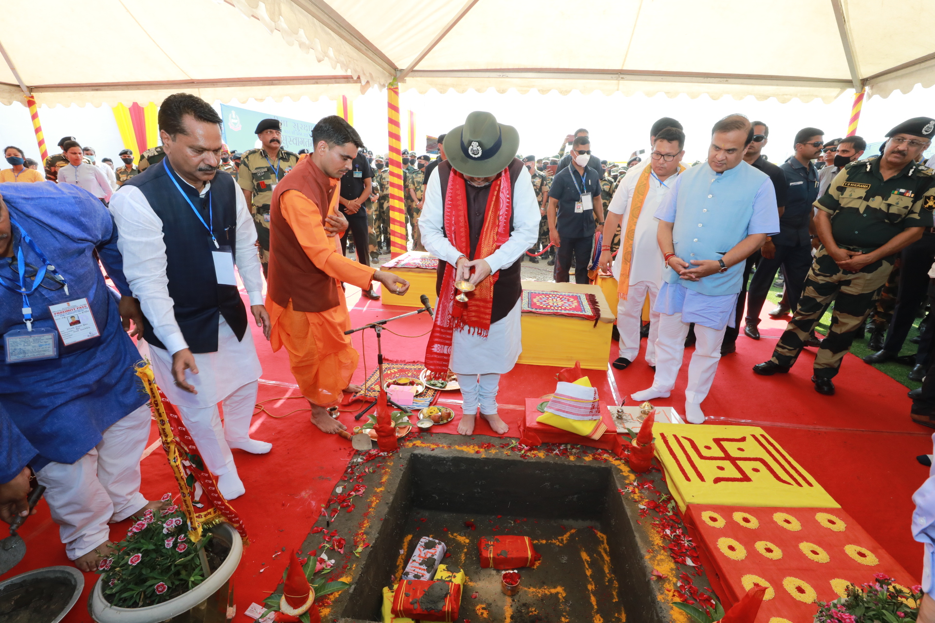 Union Minister for Home & Cooperation, Shri Amit Shah today performed the Bhoomi Pujan of BSF's Central Workshop and Store (CENWOSTO) at Tamulpur, Assam and inaugurated Khadi and Village Industries products at CAPFs Canteen