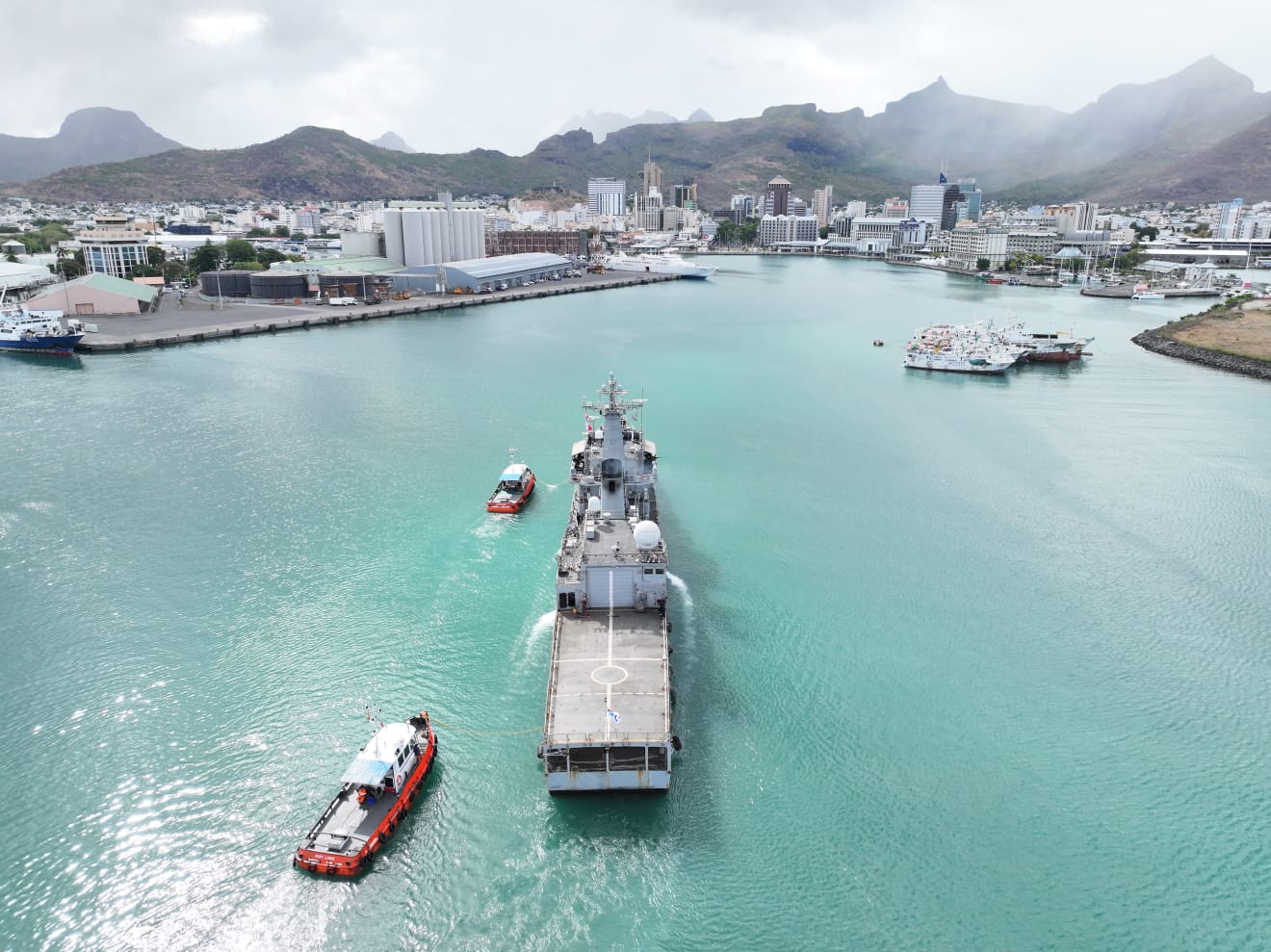 INS Savitri docked at Port Louis, Mauritius