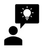 Person with idea with solid fill