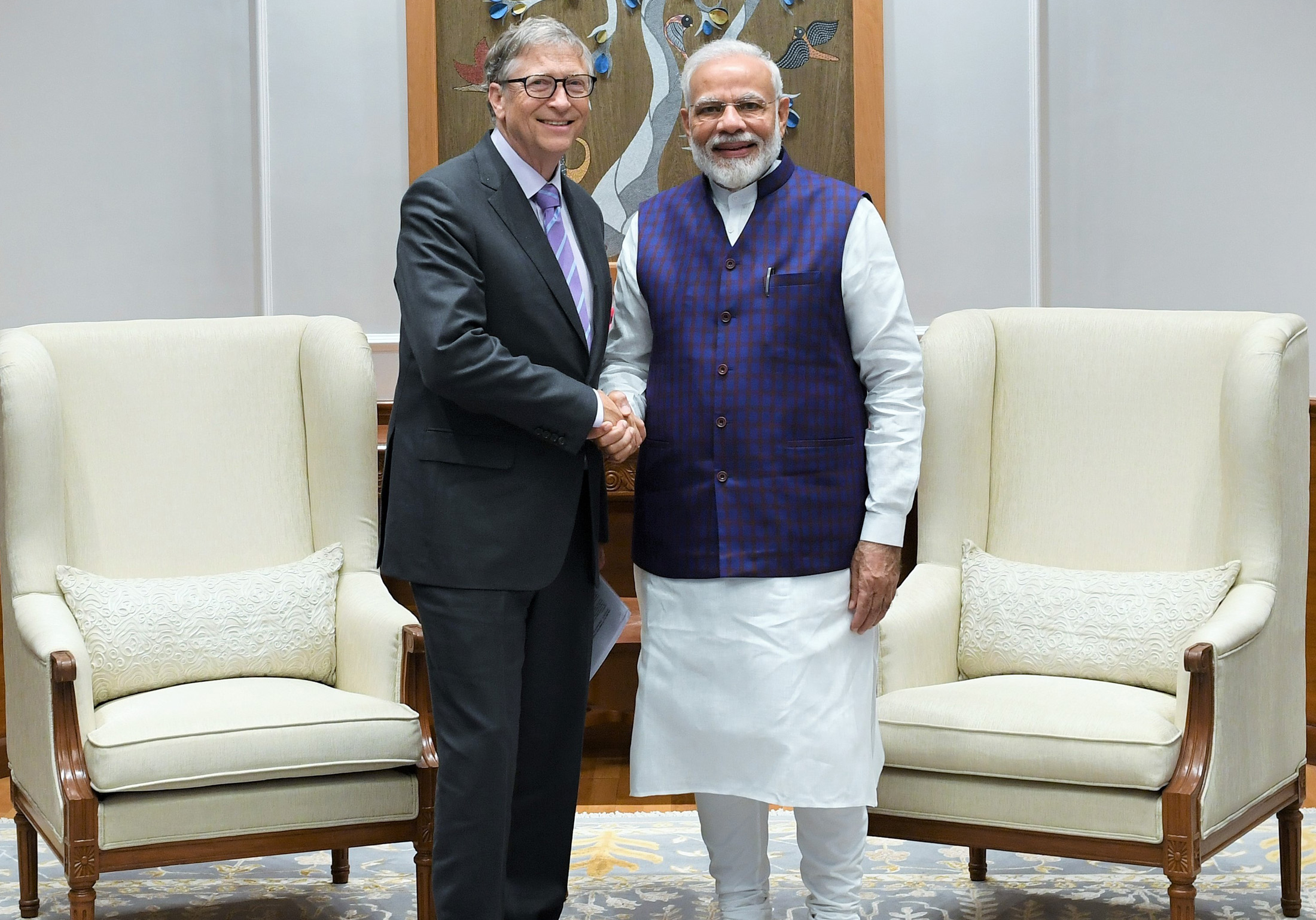 Prime Minister Narendra Modi meets Bill Gates