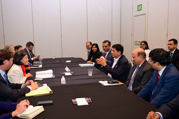 Shri Piyush Goyal visits Tesla factory at Fermont, holds bilateral meetings and participates in the Investors Round Table on the first day of his visit to San Francisco