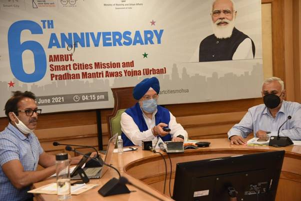 Ministry of Housing & Urban Affairs 6 YEARS OF URBAN TRANSFORMATION 6th  Anniversary to commemorate launch of PMAY-U, AMRUT & Smart Cities Mission  celebrated by MOHUA 1.12 crore houses sanctioned and over 83 lakh houses  grounded ...