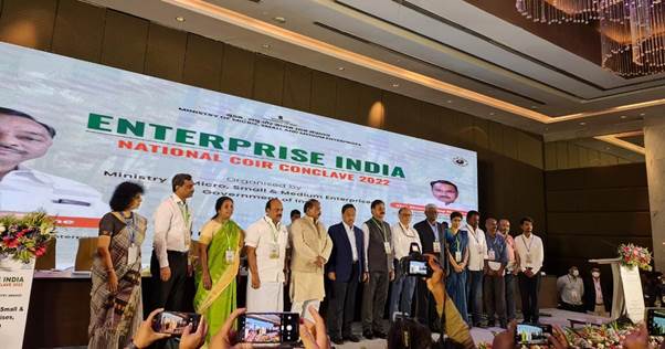 Shri Narayan Rane inaugurates Enterprise India National Coir Conclave 2022 at Coimbatore, emphasizes on development of new products and new applications of Coir.