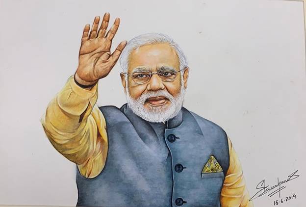 Brilliant Digital Painting Of Prime Minister Narendra Modi   DesiPainterscom