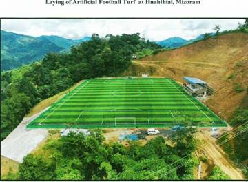 पूर्वोत्तर क्षेत्र विकास मंत्रालय के तहत क्षेत्र में खेल को बढ़ावा देने के लिए मिजोरम के हनाहथियाल में कृत्रिम टर्फ बिछाया गया 1 Breaking news miz-1.jpg