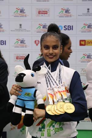 After sweeping 5 gold in rhythmic gymnastics, Maha’s Sanyukta sets her eyes on Paris Olympics