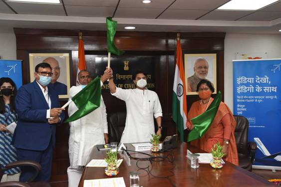 Shri Jyotiraditya M. Scindia inaugurates IndiGoflight between Kanpur and Bengaluru