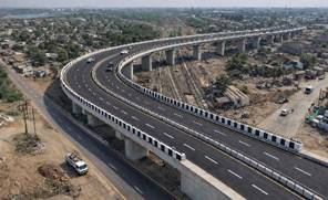 Construction site at Deendayal Port related to the new road over bridge project