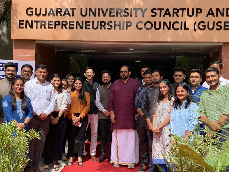 Union Minister of State, Rajeev Chandrasekhar shares PM’s Vision of New India with Startups, Entrepreneurs & Students in Ahmedabad
