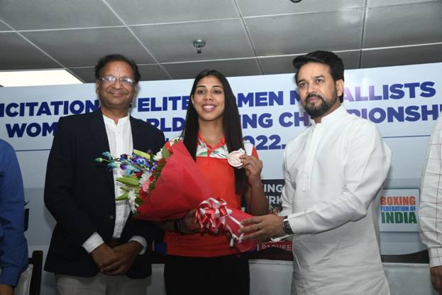 Shri Anurag Singh Thakur felicitates Boxing World championship and Archery World Cup teams; urges the athletesto win more medals for India in Olympics 2024
