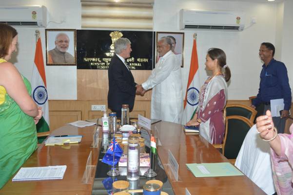 Minister of Fisheries, Animal Husbandry and Dairying, Shri Parshottam Rupala held a bilateral meeting with Damien O Connor, Minister of Trade & Export Growth/ Minister of Agriculture, New Zealand today