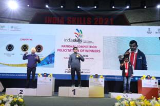 The winners of IndiaSkills 2021 Nationals will get a chance to represent the country at WorldSkills International Competition to be held in Shanghai, China in October 2022