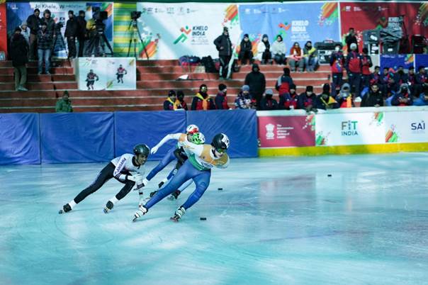 The opening ceremony of Khelo India Winter Games 2024 (KIWG) held at the NDS Stadium in Leh today