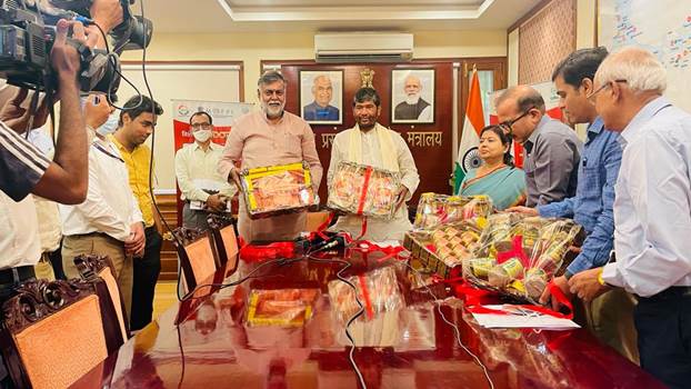 Three One District One Product Brands and Five Products launched under the PMFME scheme of the Ministry of Food Processing Industries.