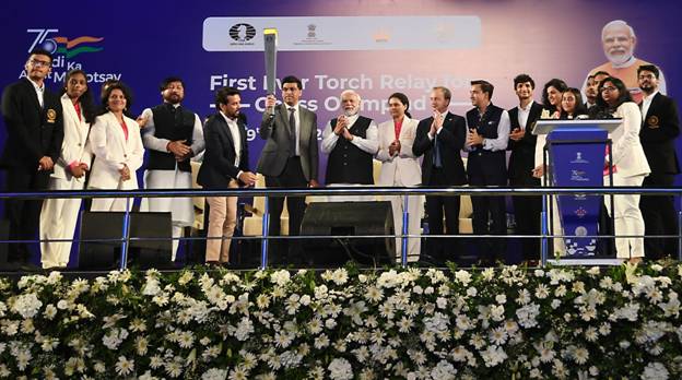 PM Narendra Modi launches historic torch relay for 44th Chess Olympiad