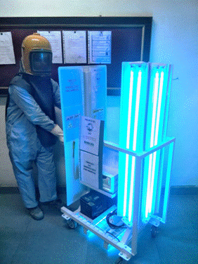UV disinfection trolley can clean up hospital in combating COVID-19