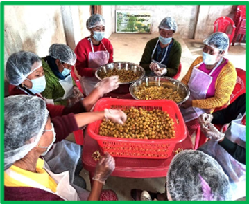 A group of people sitting around a table with bowls of foodDescription automatically generated with low confidence