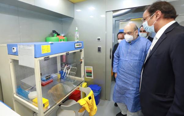 Amit Shah inaugurated the Mobile Covid-19 RT PCR Lab at the ICMR campus.