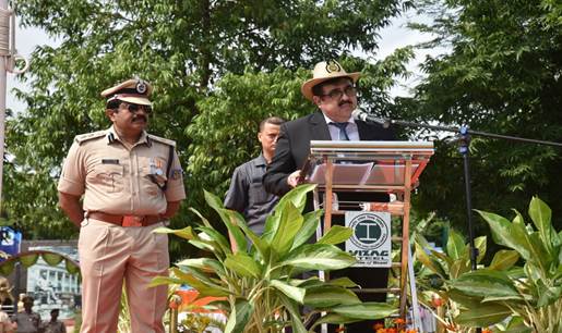 Sri Atul Bhatt CMD RINL delivering speech at Independence day celebrations at RINL (1).JPG