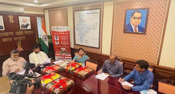 Three One District One Product Brands and Five Products launched under the PMFME scheme of the Ministry of Food Processing Industries.