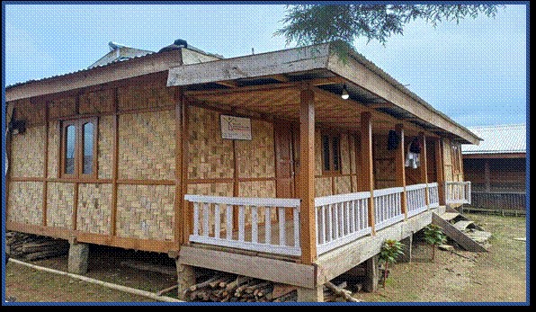 A house with a porch and a treeDescription automatically generated