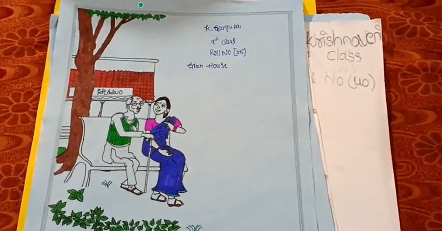 A drawing of a person and person sitting on a benchAI-generated content may be incorrect.