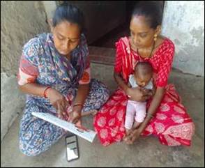 Anganwadi workers and community members participating in nutrition awareness activities