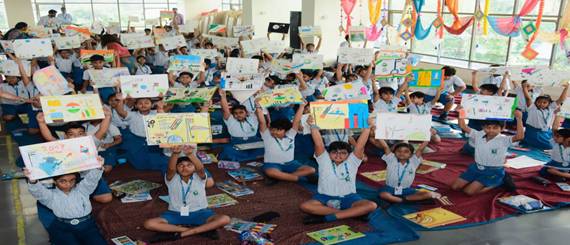 A group of children holding up signsAI-generated content may be incorrect.