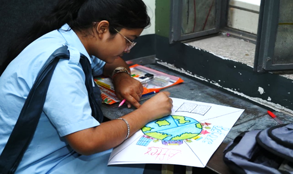A child drawing a picture on a piece of paperAI-generated content may be incorrect.