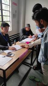 State PWD Icon, Shri Bikram Bhattarai casting his vote at Gangtok District, Sikkim on 19/04/2024