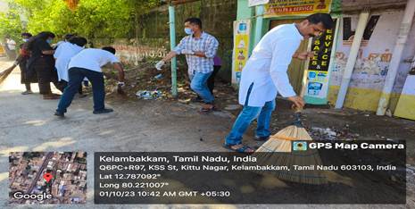 Swachhata Hi Seva activities organised by NIEPMD at Kelambakkam bus stand, Tiruporur Taluk, Chengalpet District 1